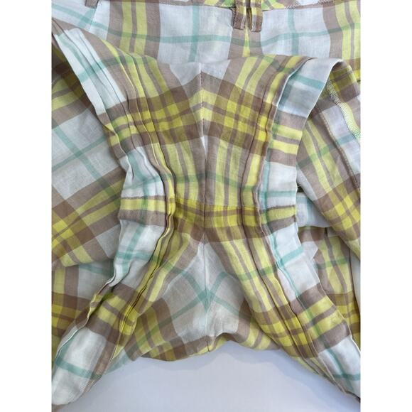 Rag & Bone Yellow Ivy Plaid High-Waisted Retro Cotton Shorts Size 2 - Picture 7 of 8